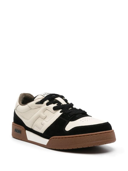 Luxury Beige & Black Designer Low-Top Sneakers