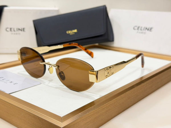 Luxury Minimalist Statement Oval Shape Sunglasses For Women