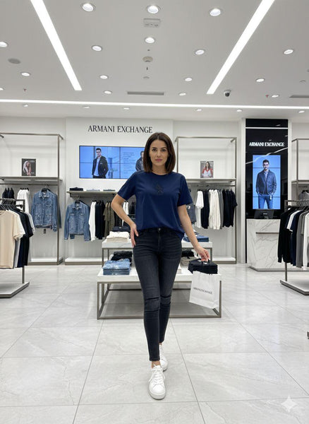 Premium Navy Blue Crew Neck T-Shirt for Women Stylish & Comfortable Casual Wear
