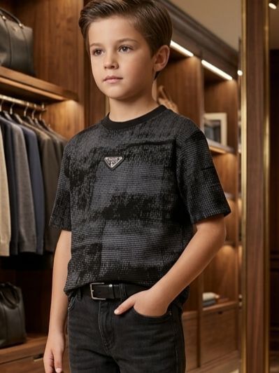 Stylish & Premium Kids Black Designer T-Shirt Modern Premium Look