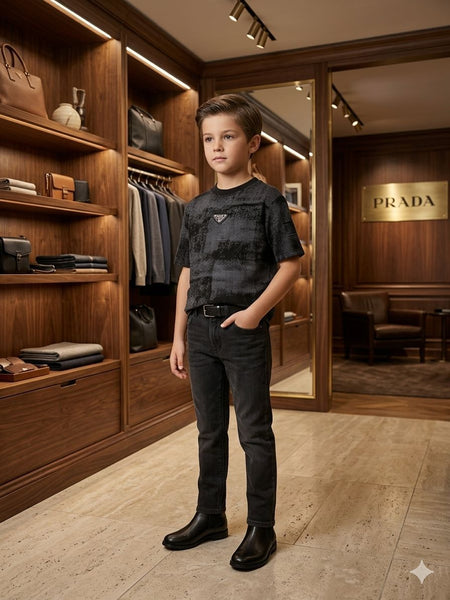 Stylish & Premium Kids Black Designer T-Shirt Modern Premium Look
