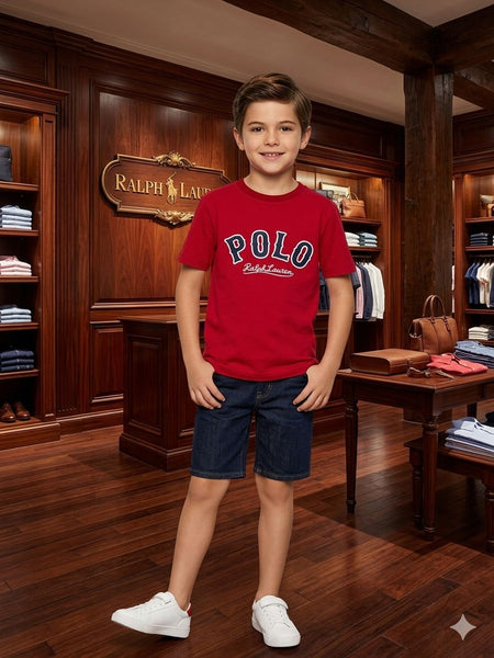 Kids Branded  Logo T-Shirt Classic Red Casual Wear