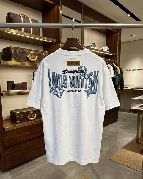 Premium White  Minimal Logo Drop Shoulder T-Shirt