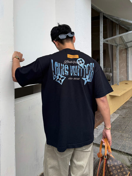 Premium Black Brand  Inspired Minimal Logo Drop Shoulder T-Shirt