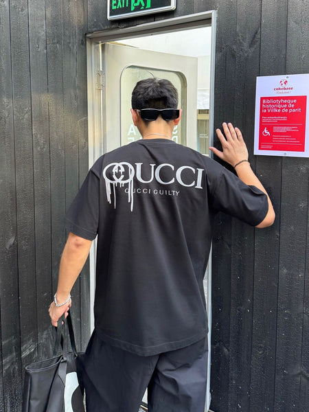 Premium Black Logo Over sized T-Shirt with Minimal Chest Embroidered Logo
