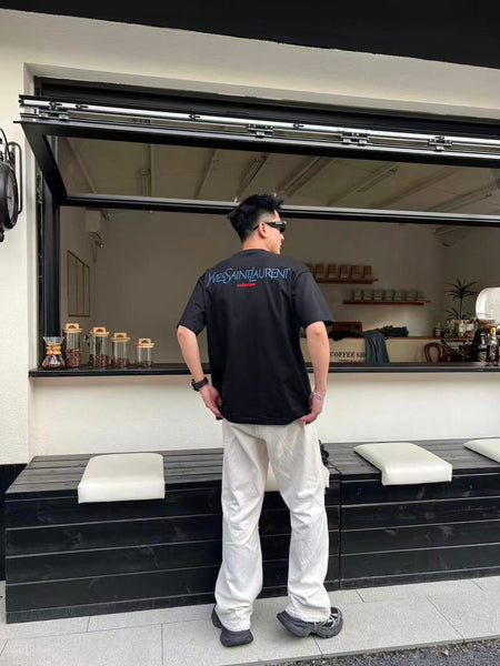 Premium Trendy Black Oversized T-Shirt with Minimal Embroidered Logo