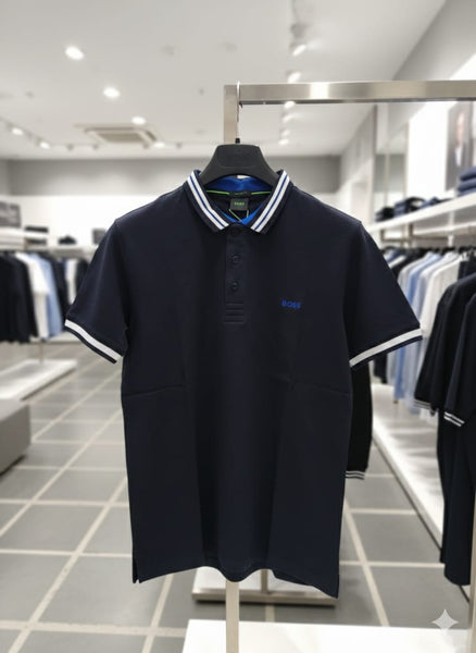 Premium Navy Blue Branded  Polo T-Shirt Classic Smart Casual Style