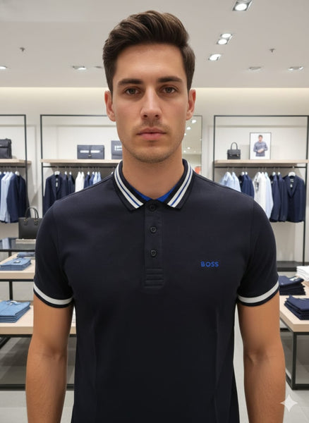 Premium Navy Blue Branded  Polo T-Shirt Classic Smart Casual Style