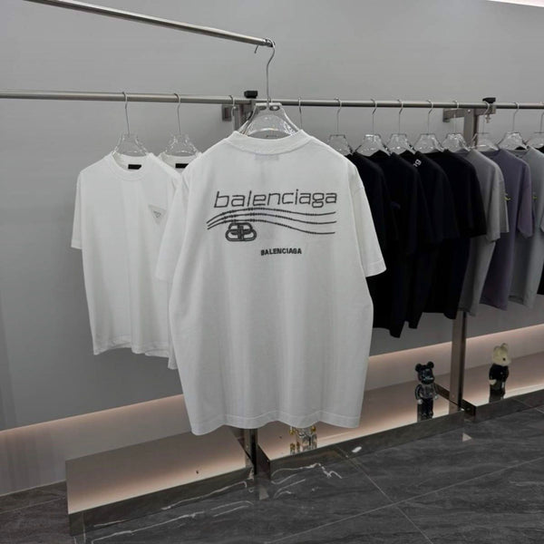 Luxury Imported White Minimal Logo Over sized T-Shirt Luxury Casual Wear