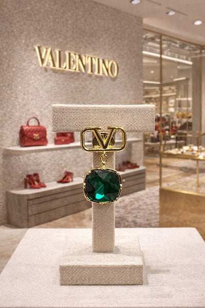 Elegant  Designer Green Stone Earrings Premium Luxury Statement Jewelry