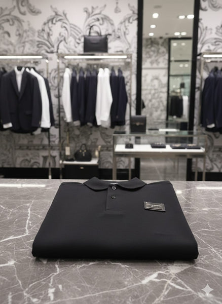 Premium Black Polo T-Shirt – Classic Minimal Design