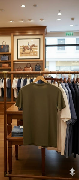 Premium Olive Green Polo Bear Graphic T-Shirt