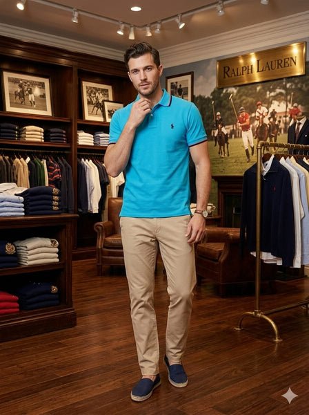 Classic Sky Blue Polo T-Shirt  Premium Regular Fit