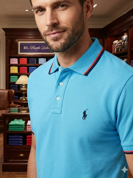 Classic Sky Blue Polo T-Shirt  Premium Regular Fit