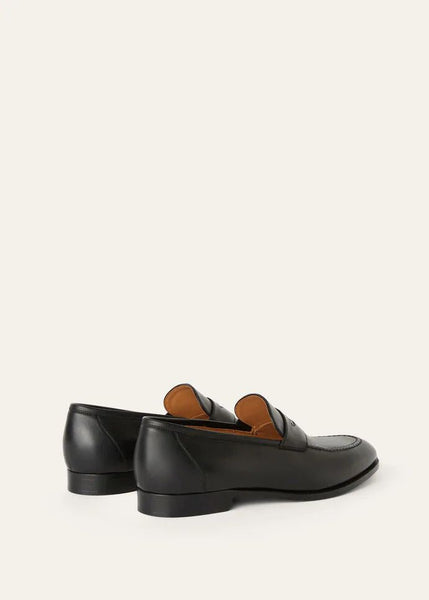 Premium Black Leather Loafers Elegant Slip-On Formal Shoes for Men