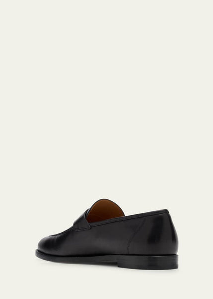 Premium Black Leather Loafers Elegant Slip-On Formal Shoes for Men