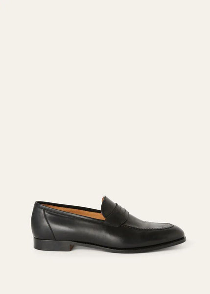 Premium Black Leather Loafers Elegant Slip-On Formal Shoes for Men