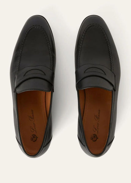 Premium Black Leather Loafers Elegant Slip-On Formal Shoes for Men
