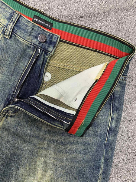Premium Light Wash Wide Leg Denim Jeans for Men