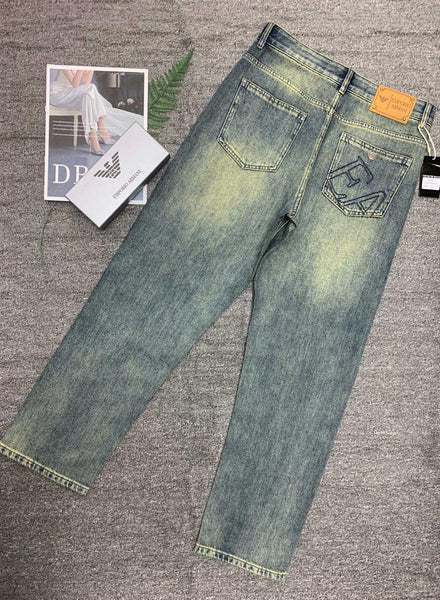 Premium Light Wash Wide Leg Denim Jeans for Men