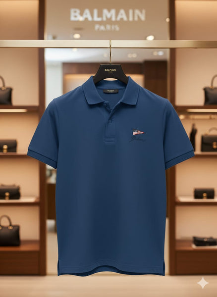 Premium Navy Blue Polo T-Shirt Elegant Regular Fit Casual Wear