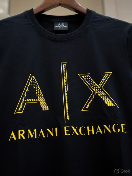 Luxury Black A|X Logo T-Shirt Premium Gold Print Style