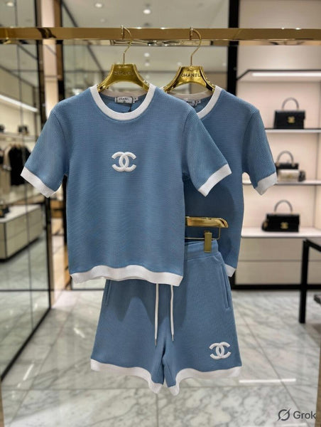 Premium Blue  Logo Knit Co-Ord Set for Women
