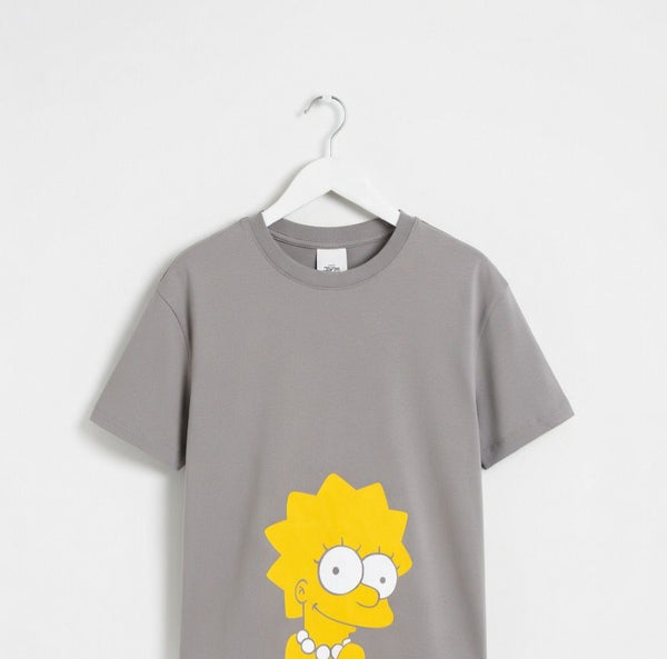 Premium Stylish Grey Cartoon Print  T-Shirt for Women