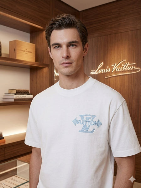 Premium White Designer Back Brand Signature Oversized T-Shirt for Men