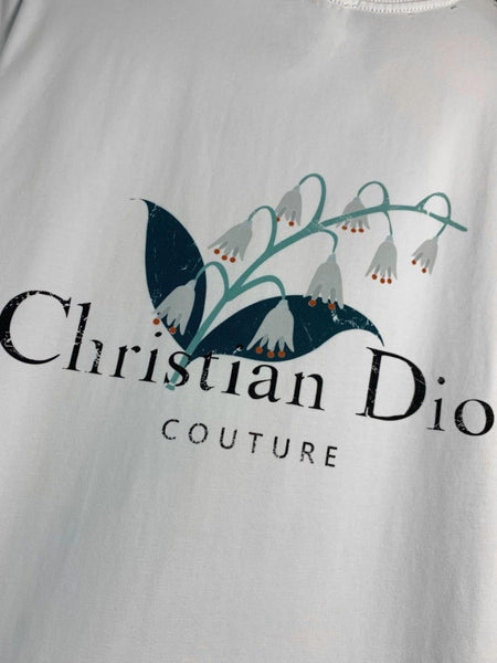 Premium White Floral Print  Branded Drop shoulder T-Shirt for Men