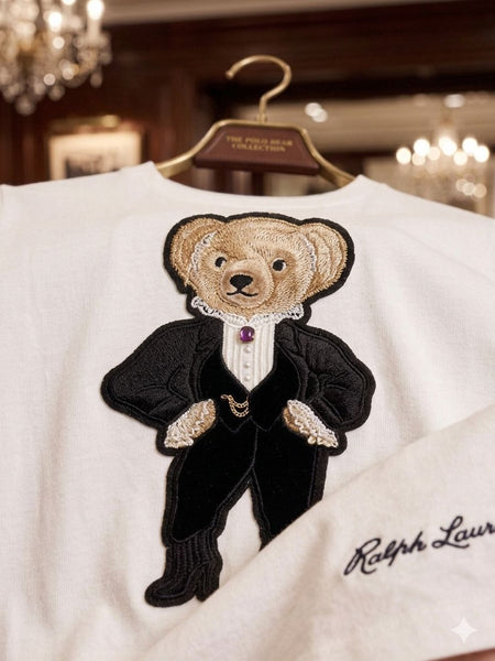 Premium White Teddy Bear Women’s T-Shirt – Elegant Casual Designer Tee