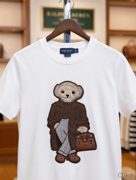 Stylish Teddy Bear Embroidered T-Shirt for Women