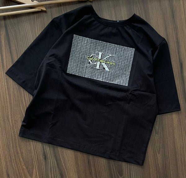 Stylish Women’s  T-Shirt Trendy Sequence Work Tees