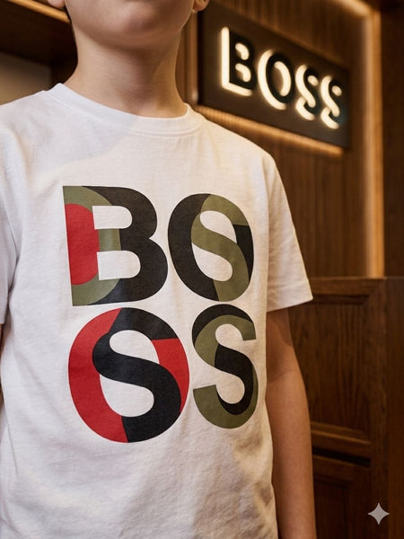Premium Kids Brand Signature White T-Shirt