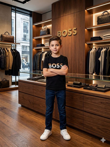Premium Kids  Black Logo T-Shirt – Classic Stylish & Comfortable Wear