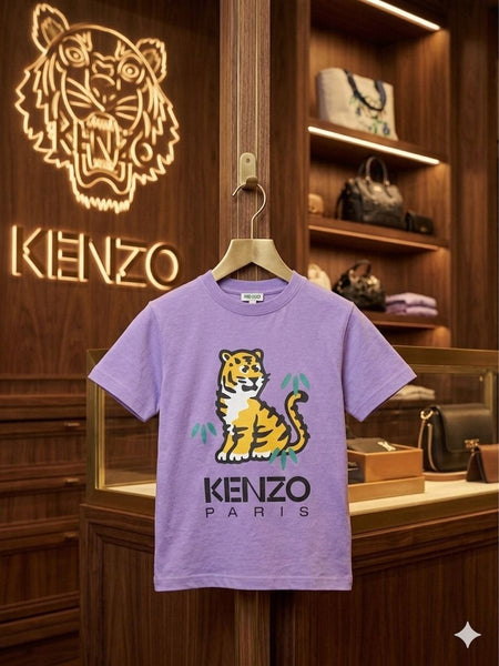 Premium Kids Purple Tiger Print  -Shirt