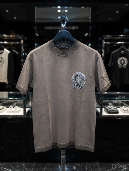 Premium Washed Grey Over sized T-Shirt with Minimal Chest Logo