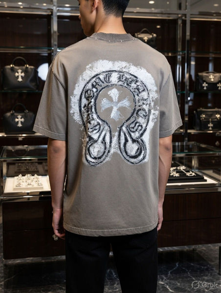 Premium Washed Grey Over sized T-Shirt with Minimal Chest Logo