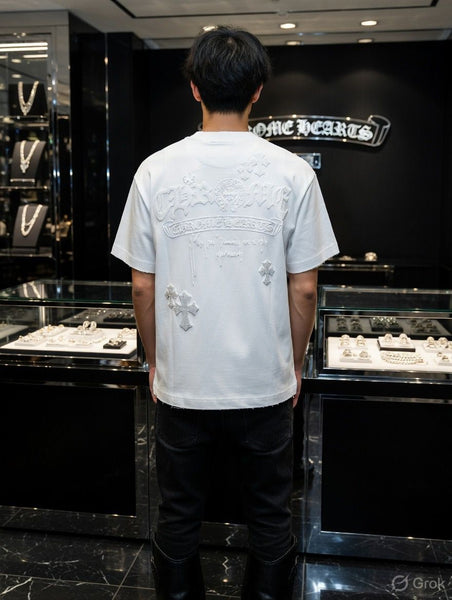 Premium White Designer Drop Shoulder T-Shirt for Men