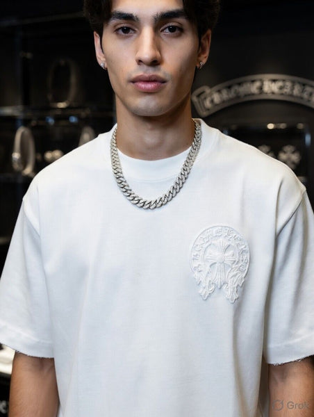 Premium White Designer Drop Shoulder T-Shirt for Men