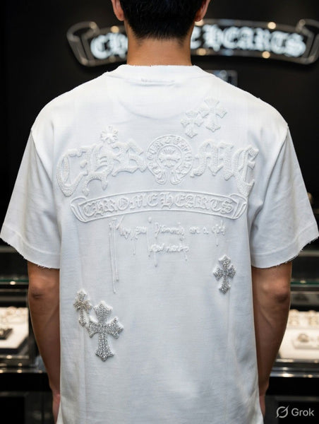 Premium White Designer Drop Shoulder T-Shirt for Men