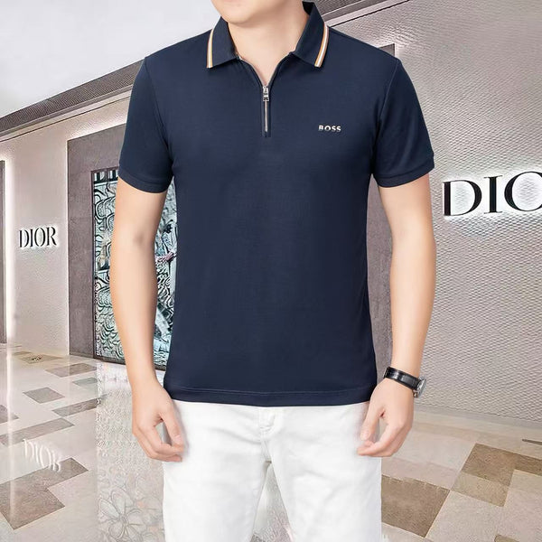 Premium Men’s Zip Polo T-Shirt Elegant Regular  Fit Casual Wear