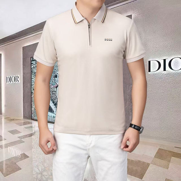 Premium Men’s Zip Polo T-Shirt Elegant Regular  Fit Casual Wear