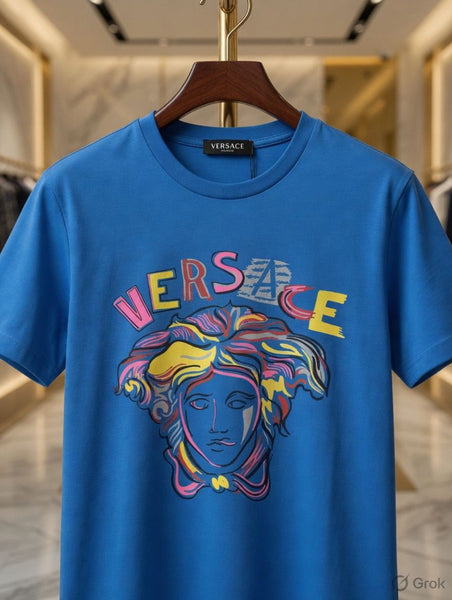 Premium Blue Graphic Printed Casual T-Shirt for Women