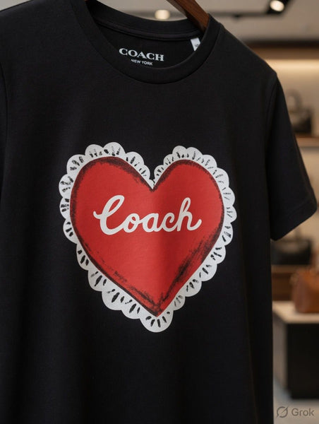 Premium Black Heart Print Casual T-Shirt for Women