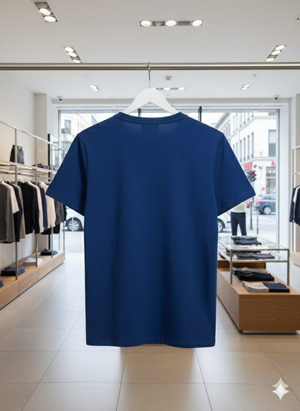 Premium Blue Graphic Logo T-Shirt for Men  Modern Casual Style