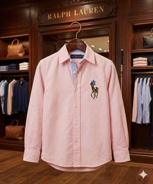 Premium Kids Branded Pink Shirt  With initial Brand Logo