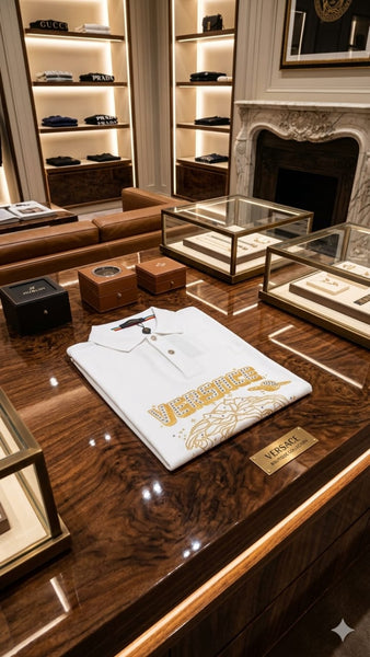 Premium White Medusa Print  Polo T-Shirt for Men