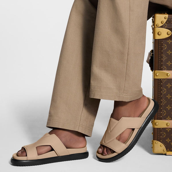 Luxury Brand Initial Logo Slide Sandals for Men