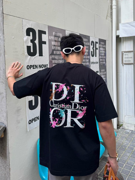 Luxury Black Oversized T-Shirt with Designer Back Print